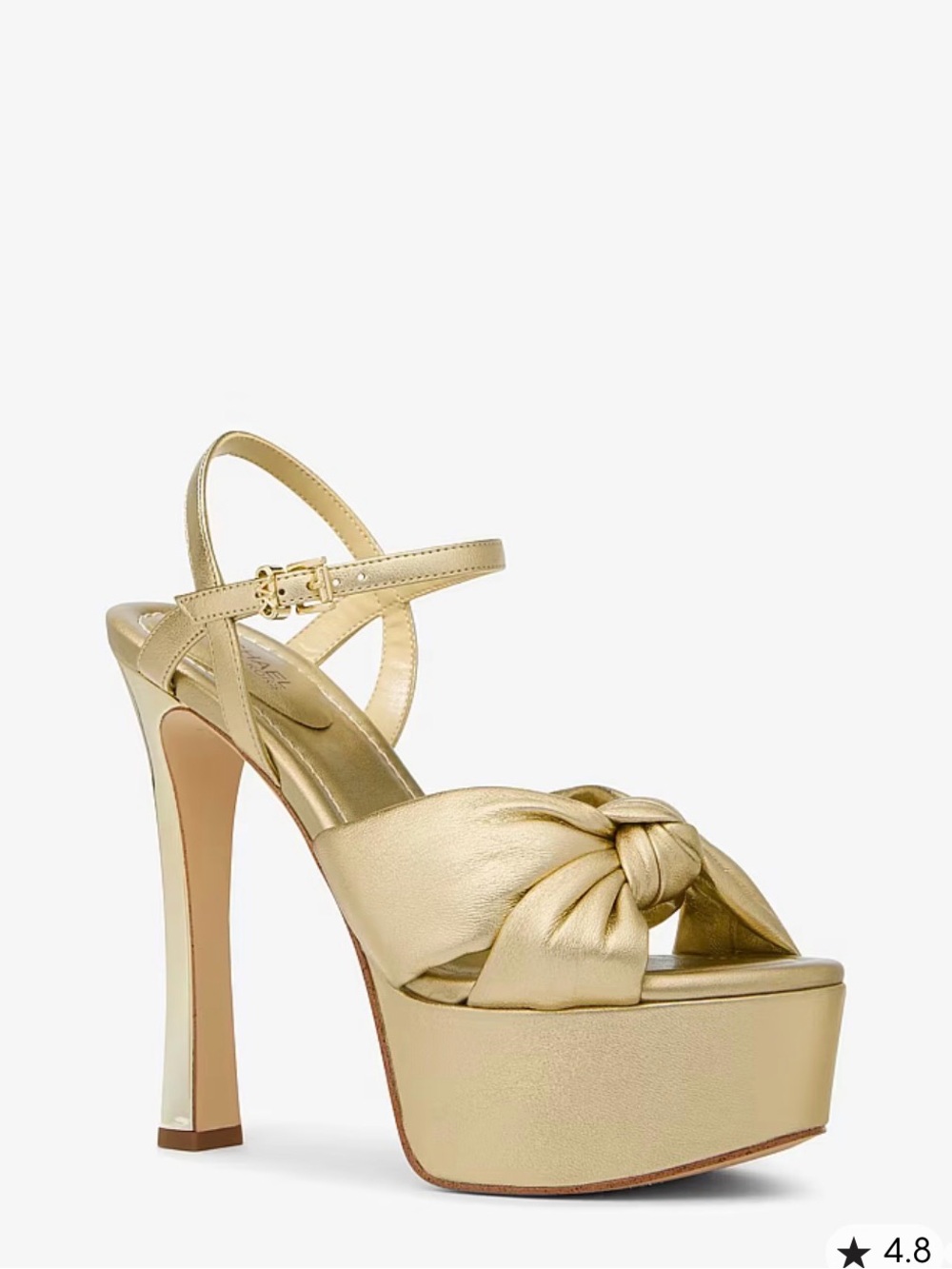 Michael Kors Metallic Gold Knotted Platform Sandal